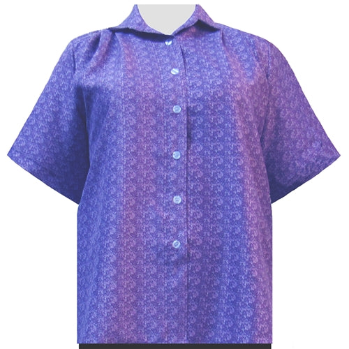 Purple Cora Short Sleeve Tunic Women's Plus Size Blouse