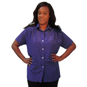 Tila Purple Short Sleeve Tunic with Shirring Women's Plus Size Blouse