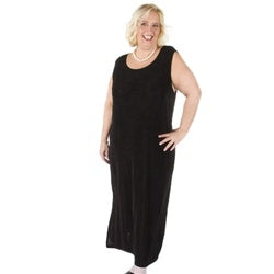 Black Long Sleeveless Slinky Dress