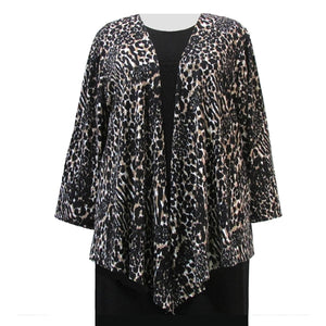 Leopard Drape Cardigan Sweater Women's Plus Size Cardigan