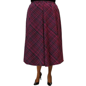 Diagonal Plaid Purple 8-Gore Plus Size Skirt