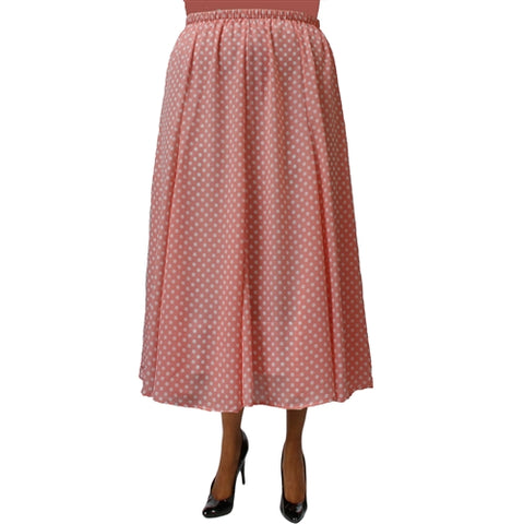 Pink Dots 8-Gore Plus Size Skirt
