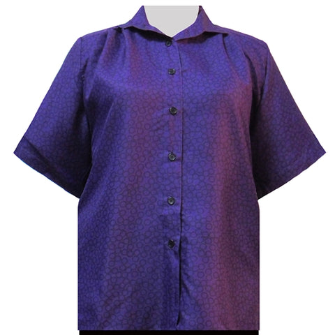 Purple Flo Short Sleeve Tunic Women's Plus Size Blouse