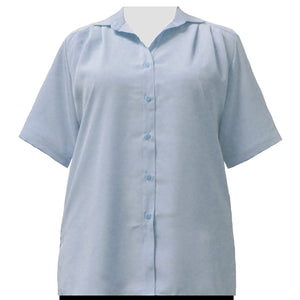 Light Blue short sleeve Tunic Women's Plus Size Blouse