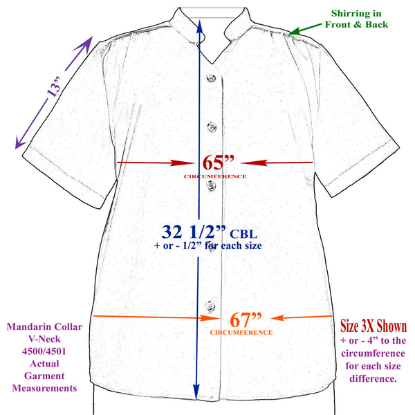 Short Sleeve Mandarin Collar V-Neck Tunic