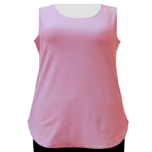 Pink Cotton Knit Tank Top Women's Plus Size Tank Top