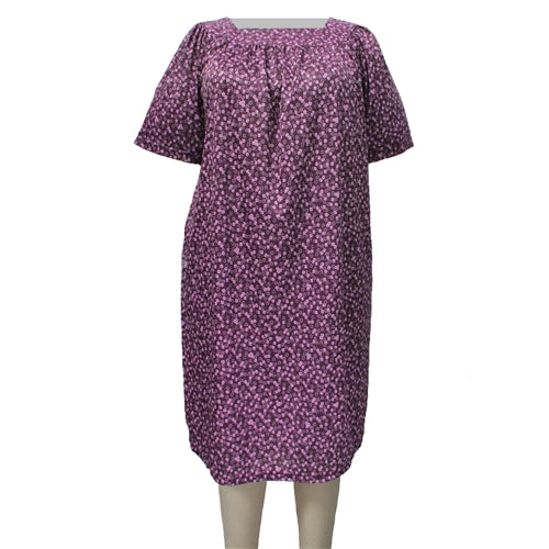 Purple Daisies Square Neck Lounging Dress Women's Plus Size Dress