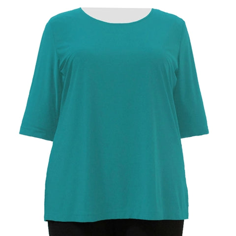 Jade 3/4 Sleeve Round Neck Pullover Top Women's Plus Size Top