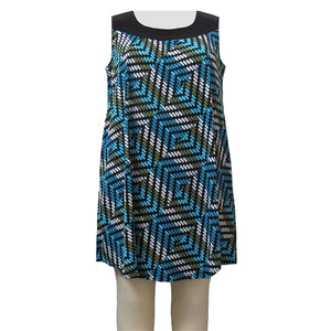 Blue Geometric Stephanie Cover Up Dress Women's Plus Size Dress