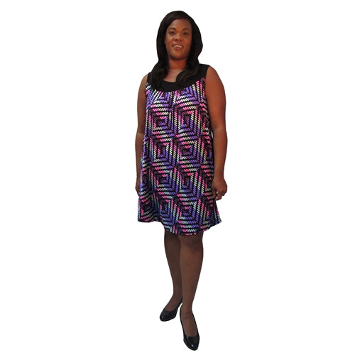 Purple Geometric Stephanie Cover Up Dress Women's Plus Size Dress