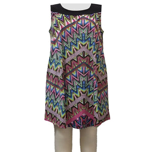 Vibrant Abstract Chevron Stephanie Cover Up Dress Women's Plus Size Dress