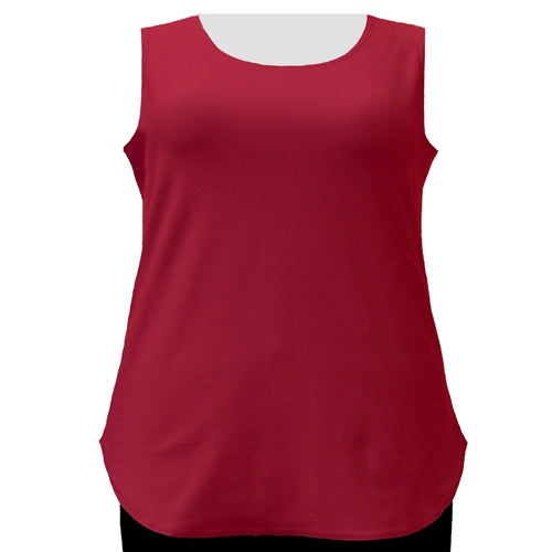 Red Cotton Knit Tank Top Women's Plus Size Tank Top